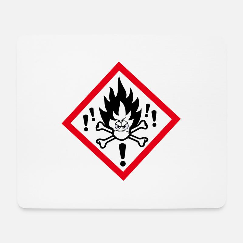 Gefahrensymbol "Wütende Freundin" - Mousepad (Querformat) - Weiß