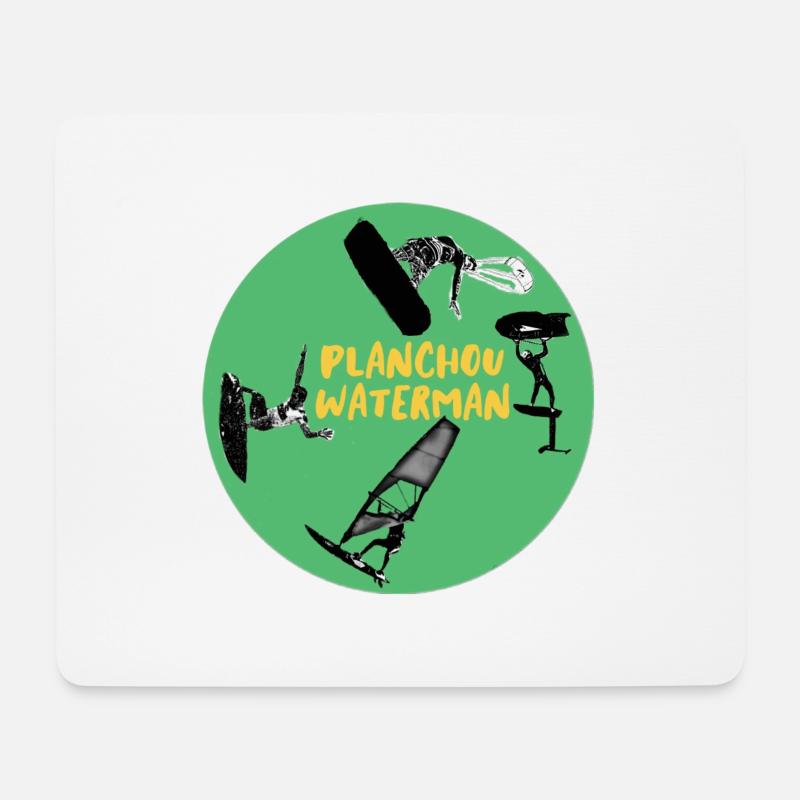 Logo vert planchou Waterman - Tapis de souris (format paysage) - blanc