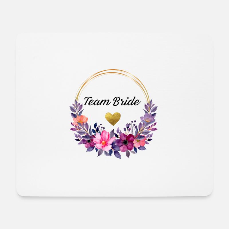 Junggesellinnenabschied Team Bride Blumenkranz - Mousepad (Querformat) - Weiß