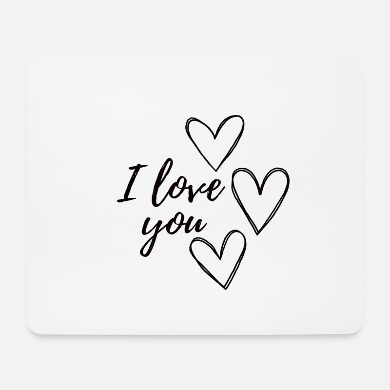 I love you - Mousepad (Querformat) - Weiß