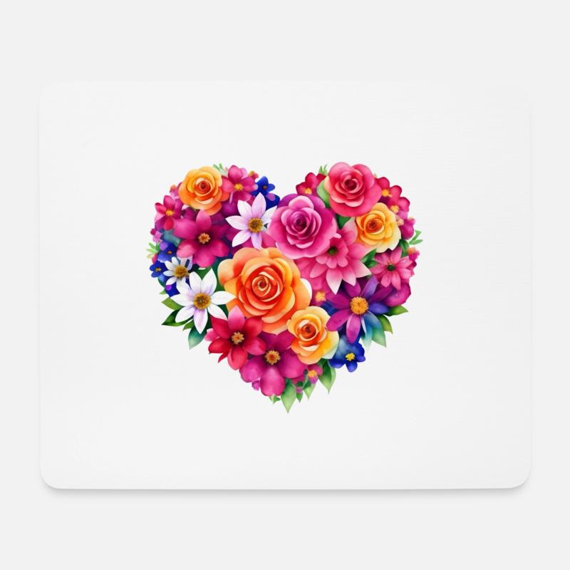 Blumen - ein Herz voller - Mousepad (Querformat) - Weiß