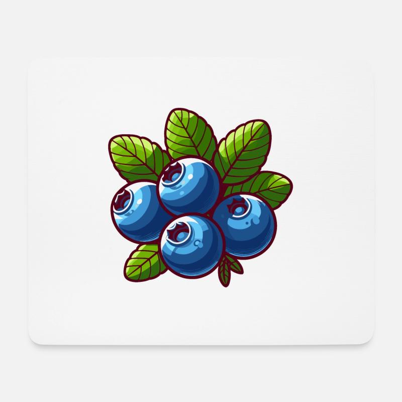 Heidelbeeren - Mousepad (Querformat) - Weiß