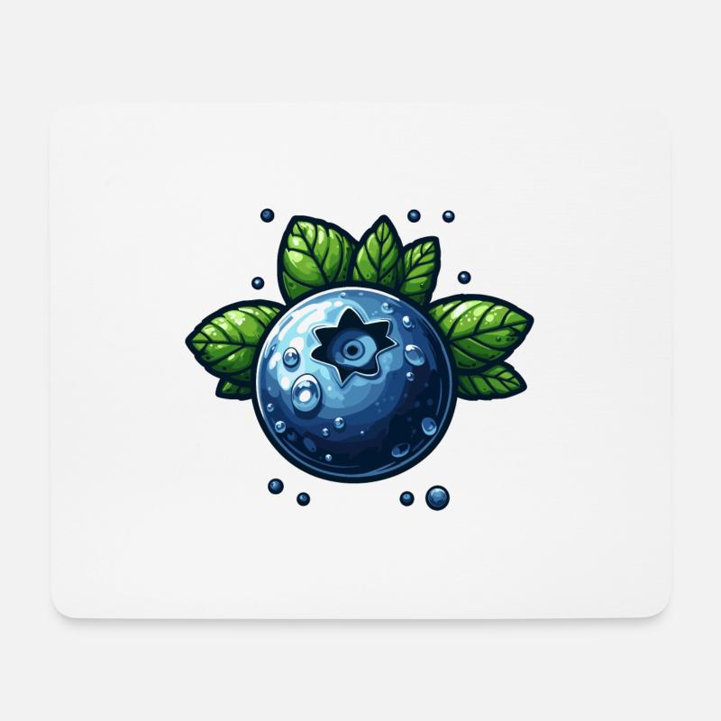 Heidelbeeren feuchte Beere - Mousepad (Querformat) - Weiß