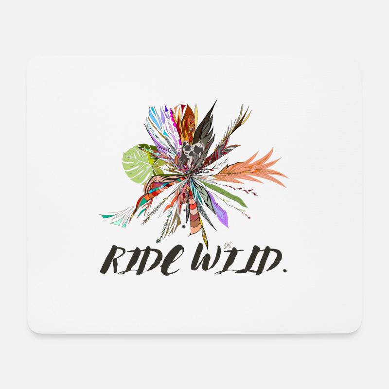 RIDE WILD - Mousepad (Querformat) - Weiß