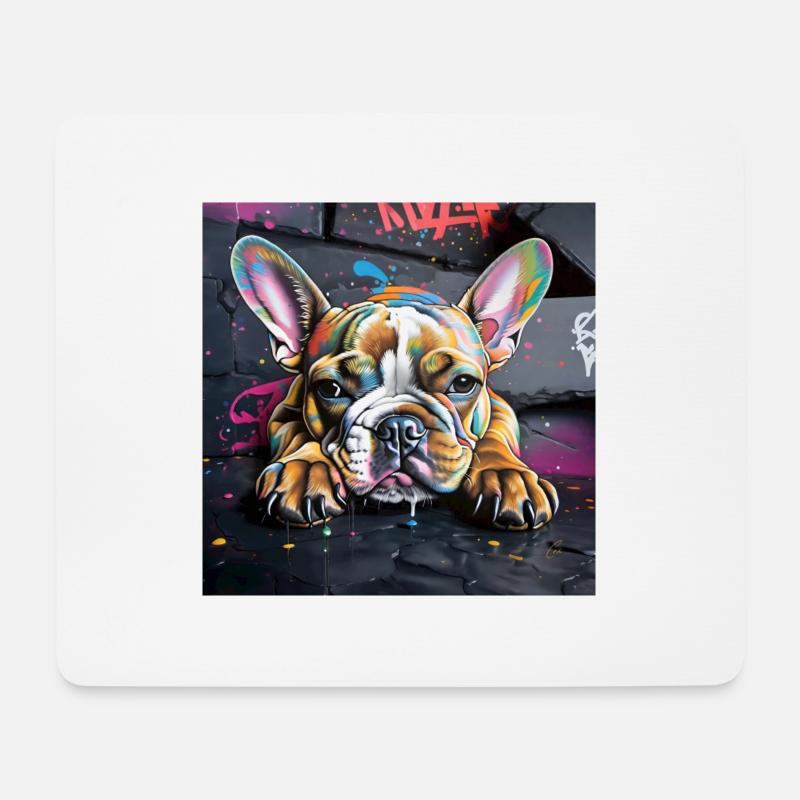 Frenchie - Mousepad (Querformat) - Weiß