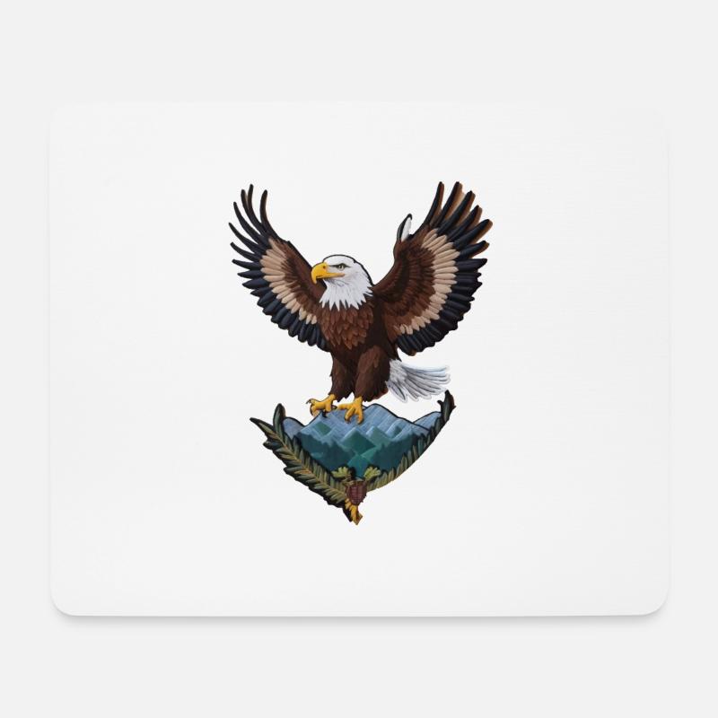 Schöner Weißkopfseeadler - Mousepad (Querformat) - Weiß
