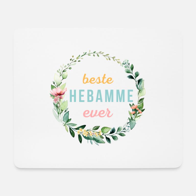 Beste Hebamme ever- personalisierbares Design - Mousepad (Querformat) - Weiß
