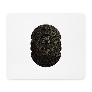 Mayan Black and Gold Monogram - Mouse Pad (horizontal) - white - Front