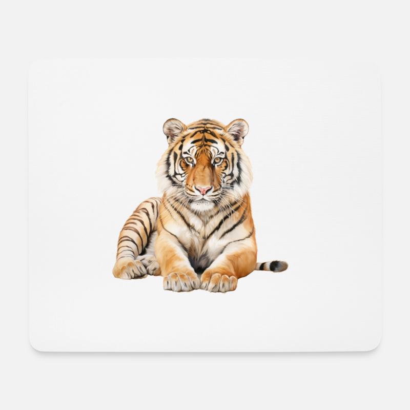 Tigergeist - Mousepad (Querformat) - Weiß