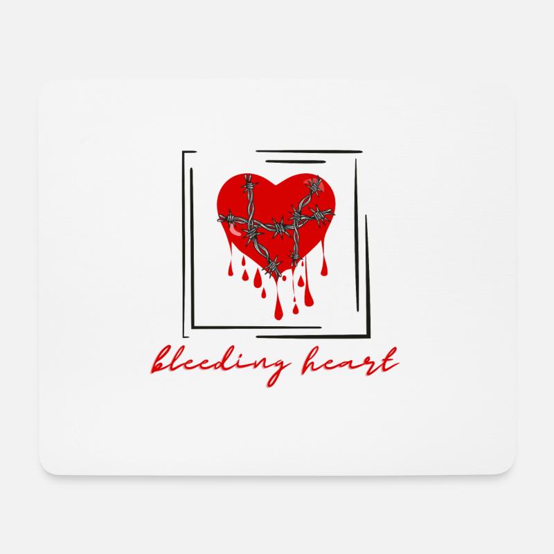 bleeding heart - Mousepad (Querformat) - Weiß