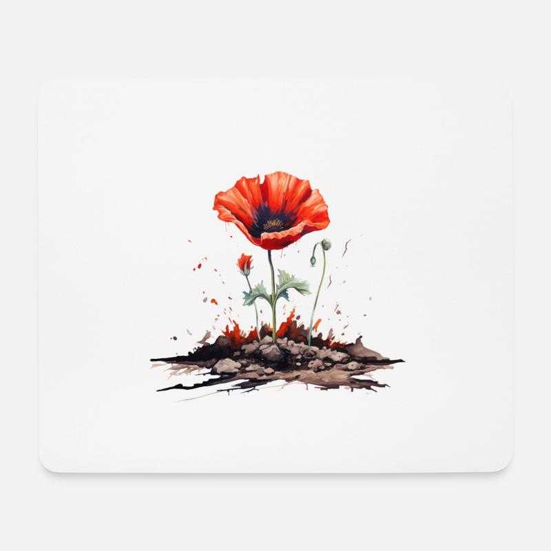 Poppy Blossom - Mouse Pad (horizontal) - white