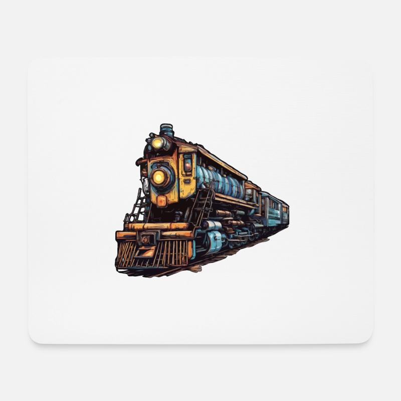 Zug / Lokomotive / Dampflok / Eisenbahn / Lock - Mousepad (Querformat) - Weiß