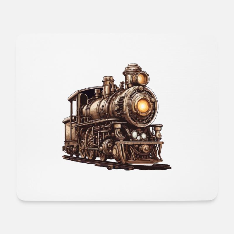 Zug / Lokomotive / Dampflok / Eisenbahn / Lock - Mousepad (Querformat) - Weiß