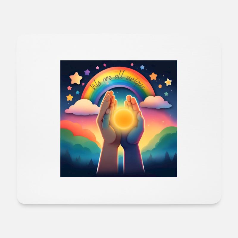 Wir sind alle einzigartig - Mousepad (Querformat) - Weiß