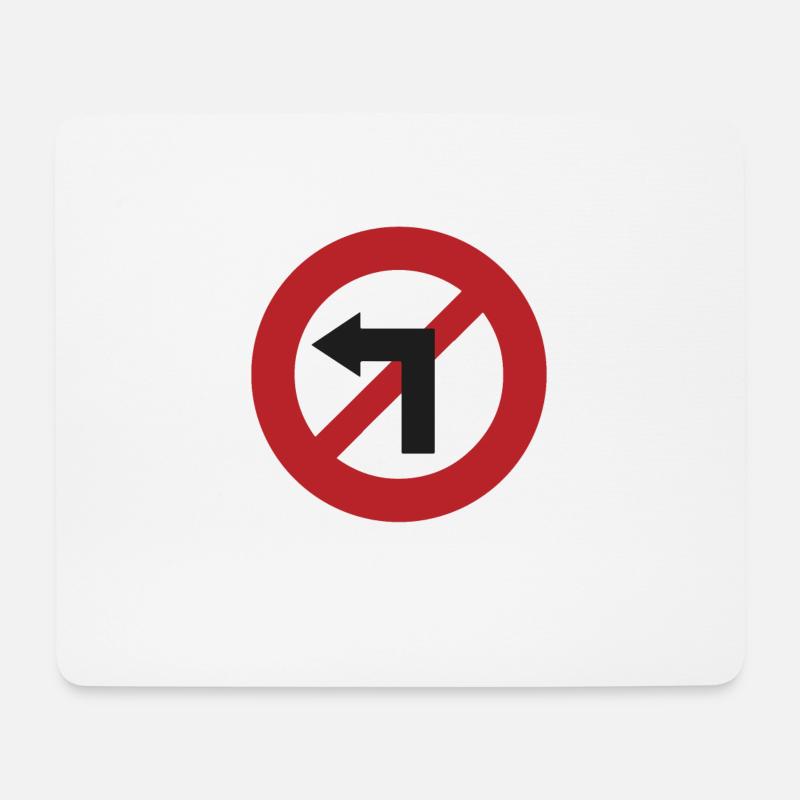 Linksabbiegen gegen Links Verkehrsschild - Mousepad (Querformat) - Weiß