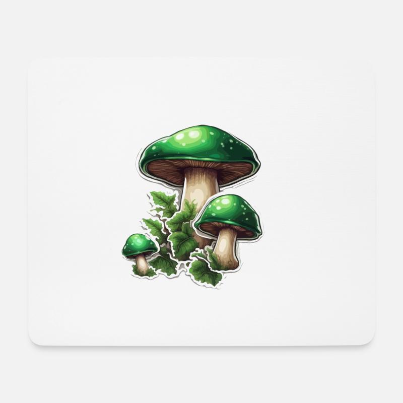 Pilz / Mushroom / Wiese / Wald / Goa / Psy - Mousepad (Querformat) - Weiß