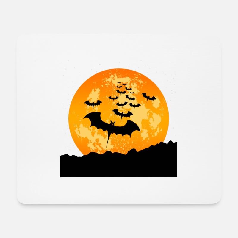 Halloween-Fledermäuse - Mousepad (Querformat) - Weiß