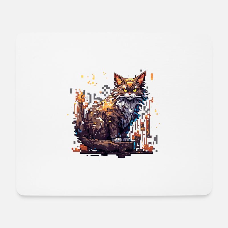 Katze / Tier / Haustier / Miez / Miau / Fell - Mousepad (Querformat) - Weiß