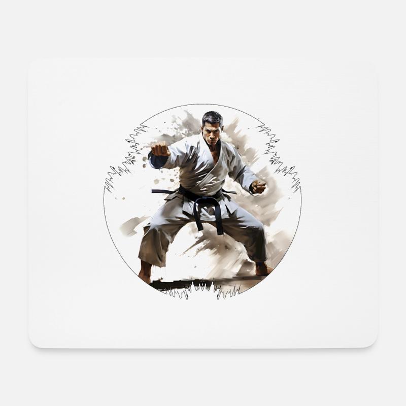 Karate kann die Konzentration zu verbessern - Mousepad (Querformat) - Weiß