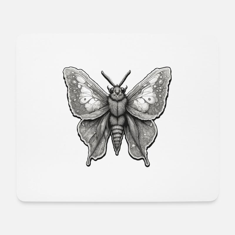 Motte / Tier / Insekt / Larve / Schädling - Mousepad (Querformat) - Weiß