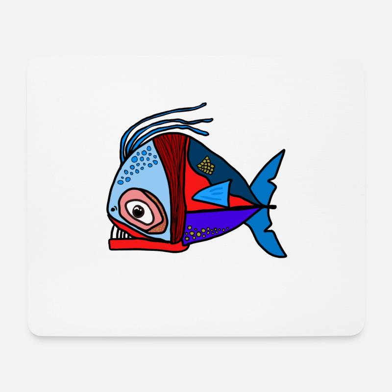 Fisch - Mousepad (Querformat) - Weiß
