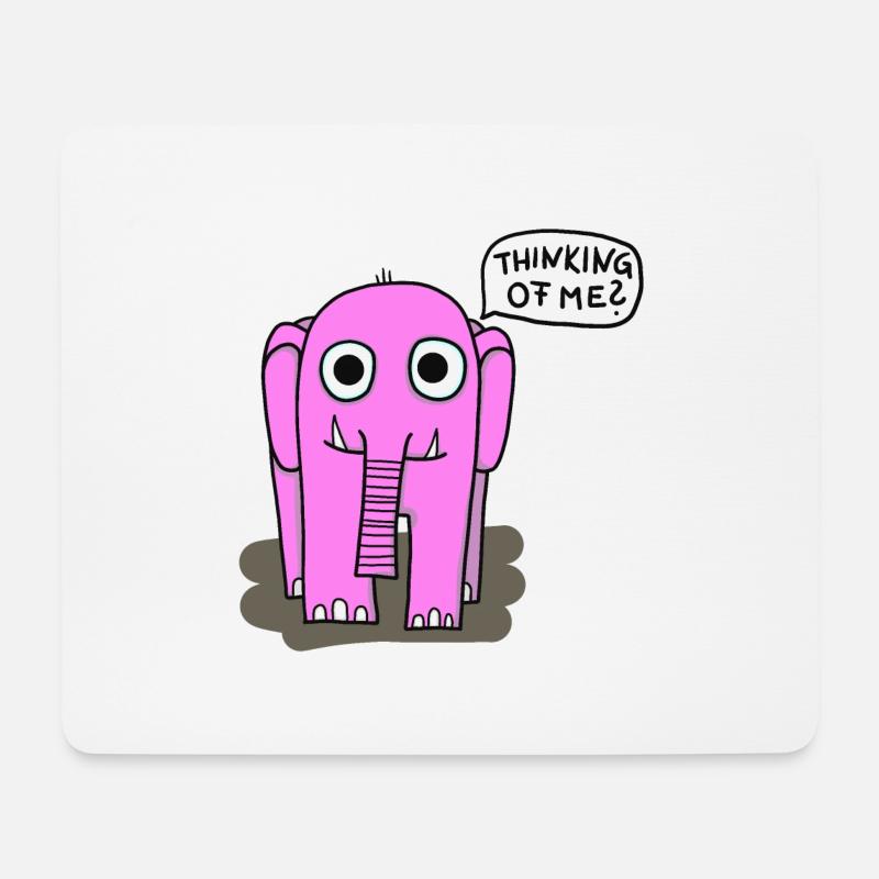 Pink Elephant - Mouse Pad (horizontal) - white