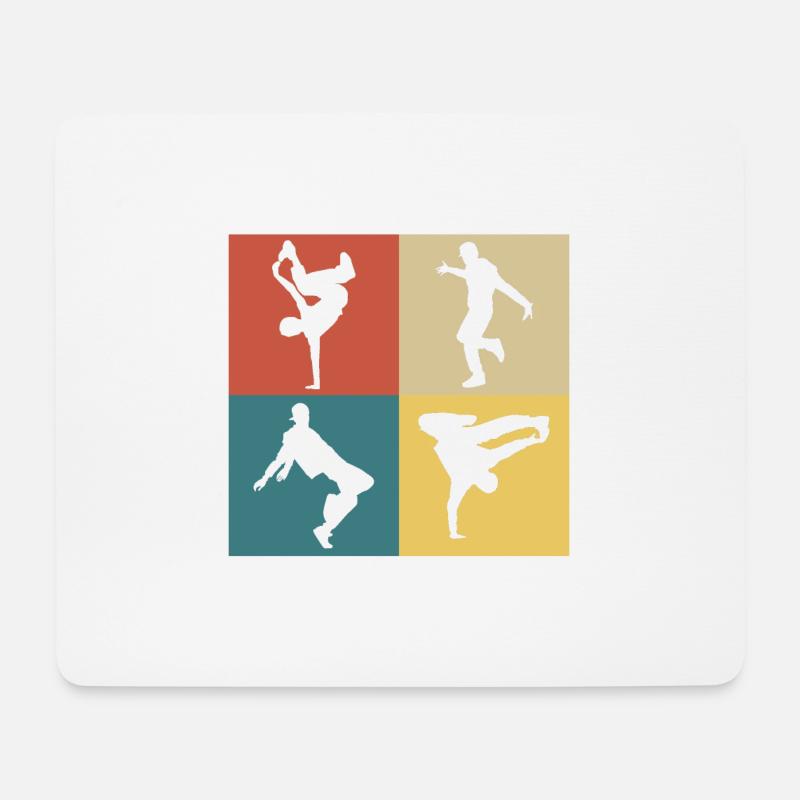 Retro Vintage Hip Hop - Mousepad (Querformat) - Weiß