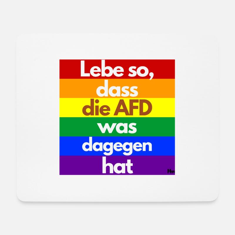 Lebe so dass die AFD was dagegen hat - Mousepad (Querformat) - Weiß