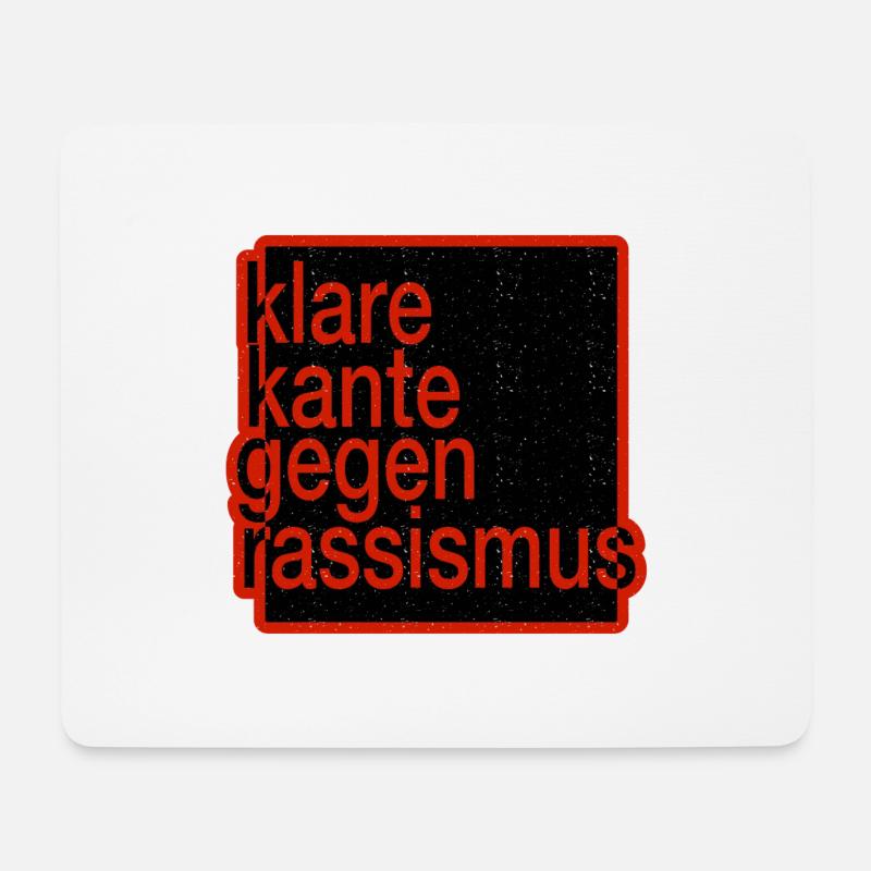 Klare Kante gegen Rassismus - Mousepad (Querformat) - Weiß