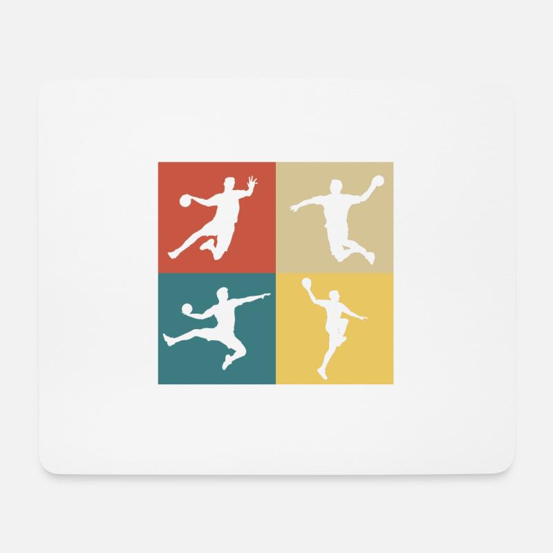 Retro Vintage Handball - Mousepad (Querformat) - Weiß