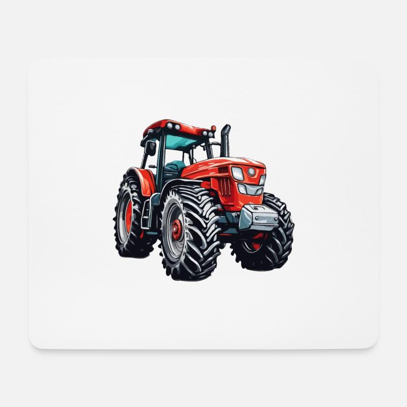 Traktor / Landwirtschaft / Bauer / Feldarbeit - Mousepad (Querformat) - Weiß