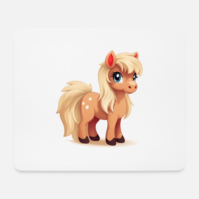 Haflingerliebe im Kawaii Stil - Mousepad (Querformat) - Weiß
