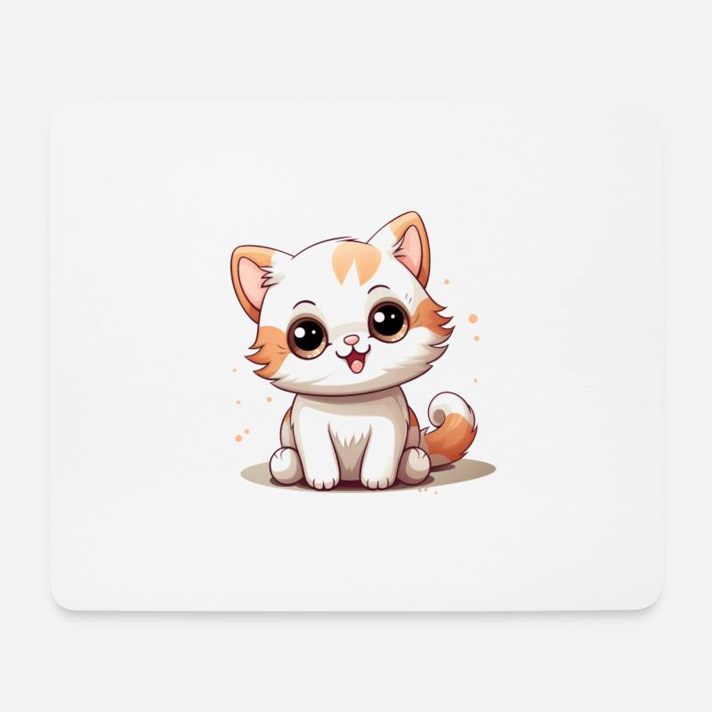 Katze Logo Niedliche Katze - Mousepad (Querformat) - Weiß