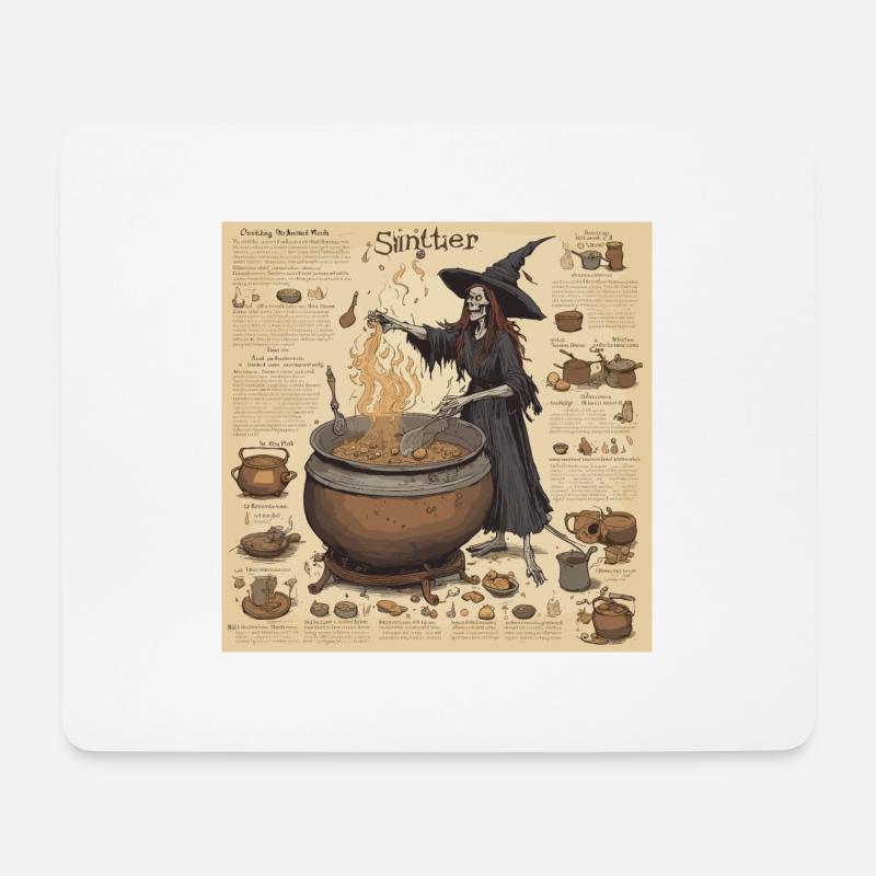 Hexenhandbuch / Zauberbuch / Halloween / Herbst - Mousepad (Querformat) - Weiß