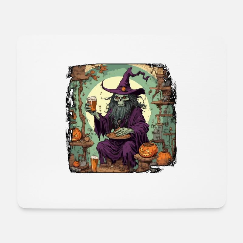 Hexenhandbuch / Zauberbuch / Halloween / Herbst - Mousepad (Querformat) - Weiß