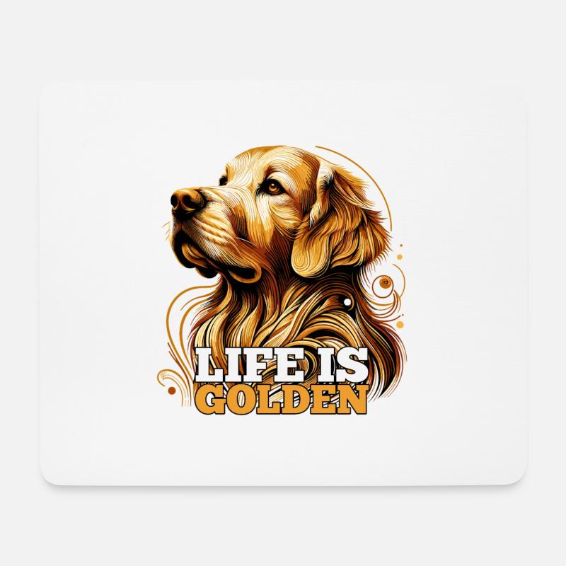 Das Leben ist Golden Retriever Hund Geschenk - Mousepad (Querformat) - Weiß