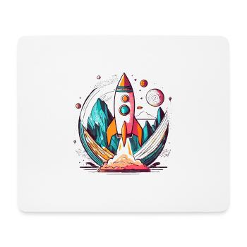 Rakete mit stylischem Design freigestellt - Mousepad (Querformat) - Weiß - Vorne