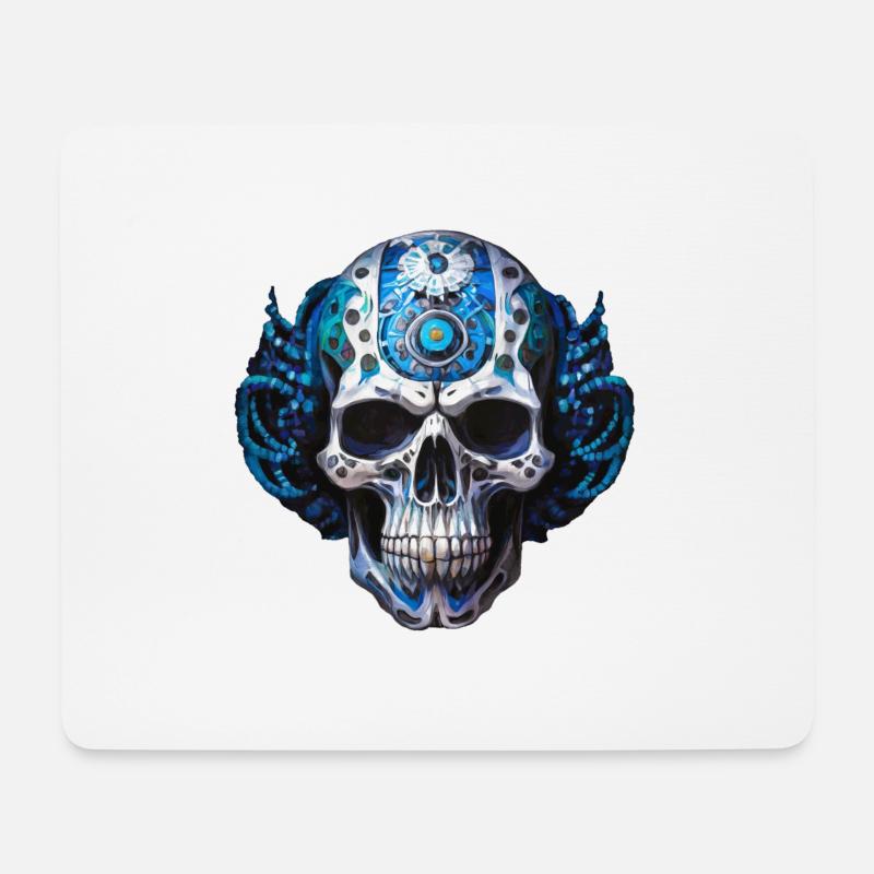 Cyborgkopf - Mousepad (Querformat) - Weiß