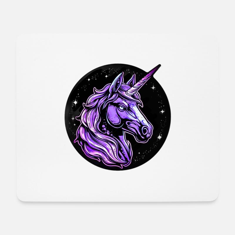 Lila Einhorn - Mousepad (Querformat) - Weiß