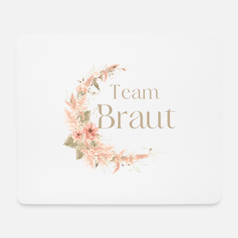 Team Braut Boho - Mousepad (Querformat) - Weiß