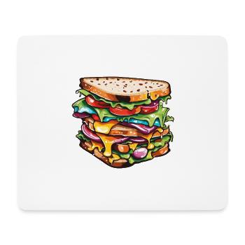 Sandwich / Belegtes Brot / Essen / Lebensmittel - Mousepad (Querformat) - Weiß - Vorne