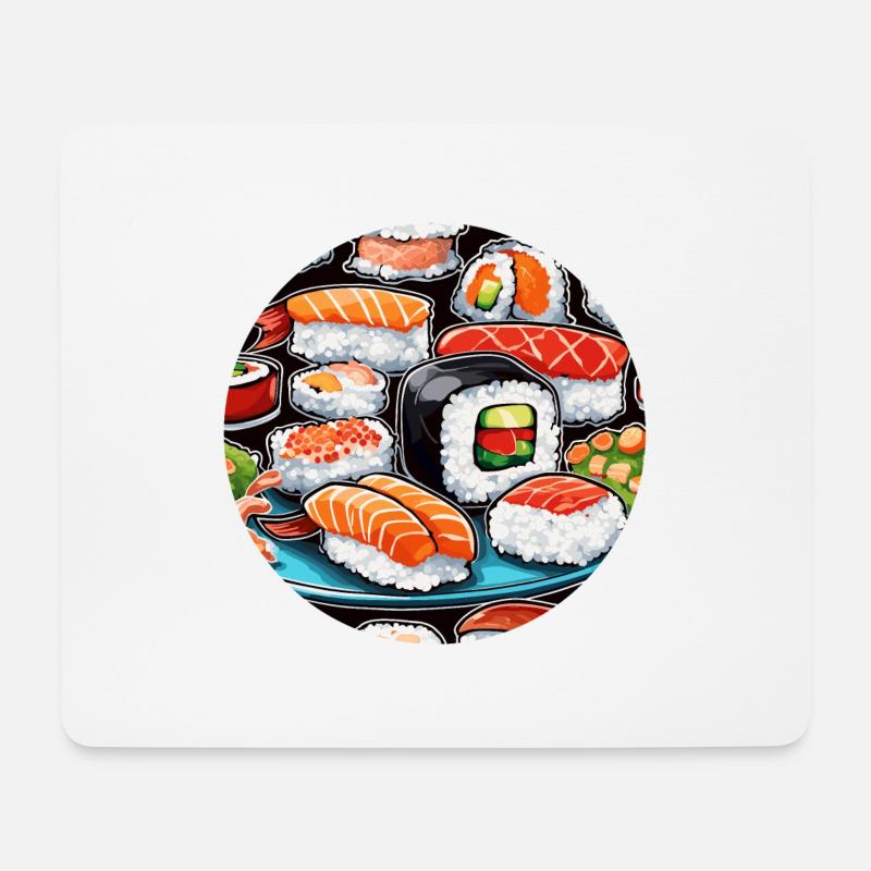 Sushi / Maki / Nigiri / Wasabi /Asiatisch - Mousepad (Querformat) - Weiß