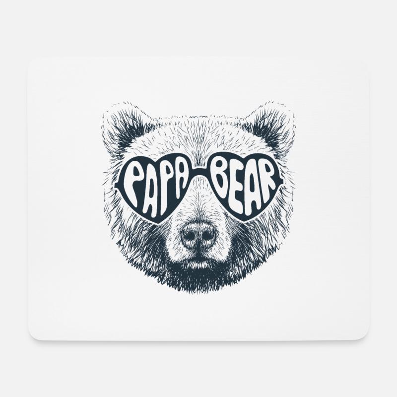 Bär papa - Mousepad (Querformat) - Weiß