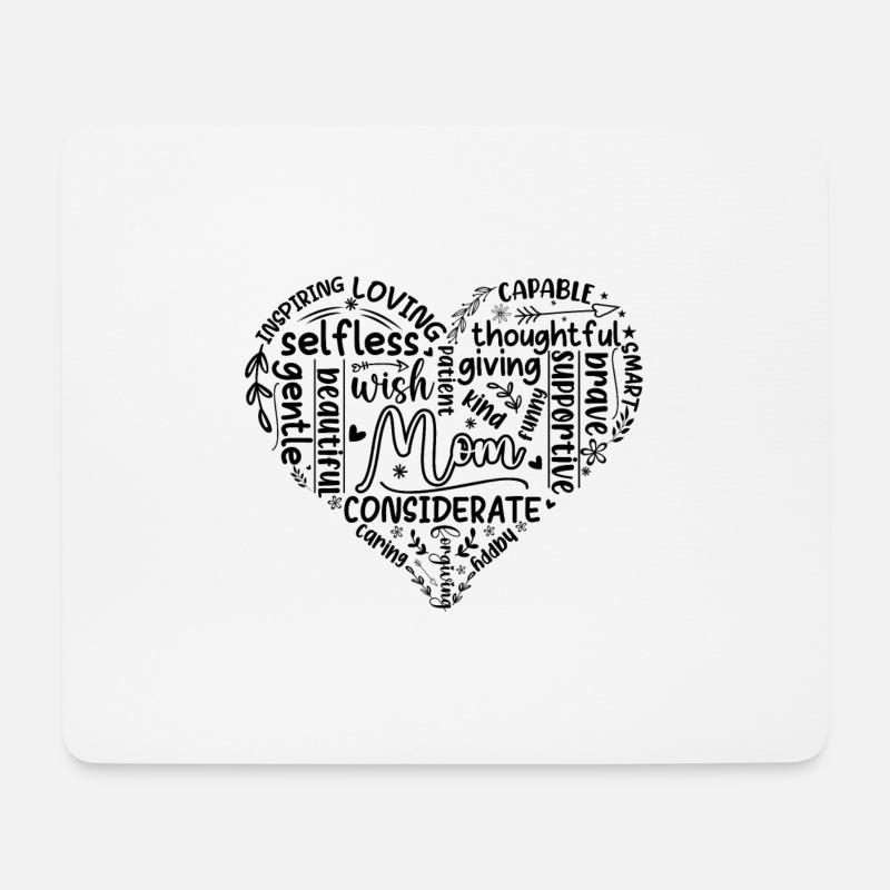 Mama Herz - Worte - Mousepad (Querformat) - Weiß
