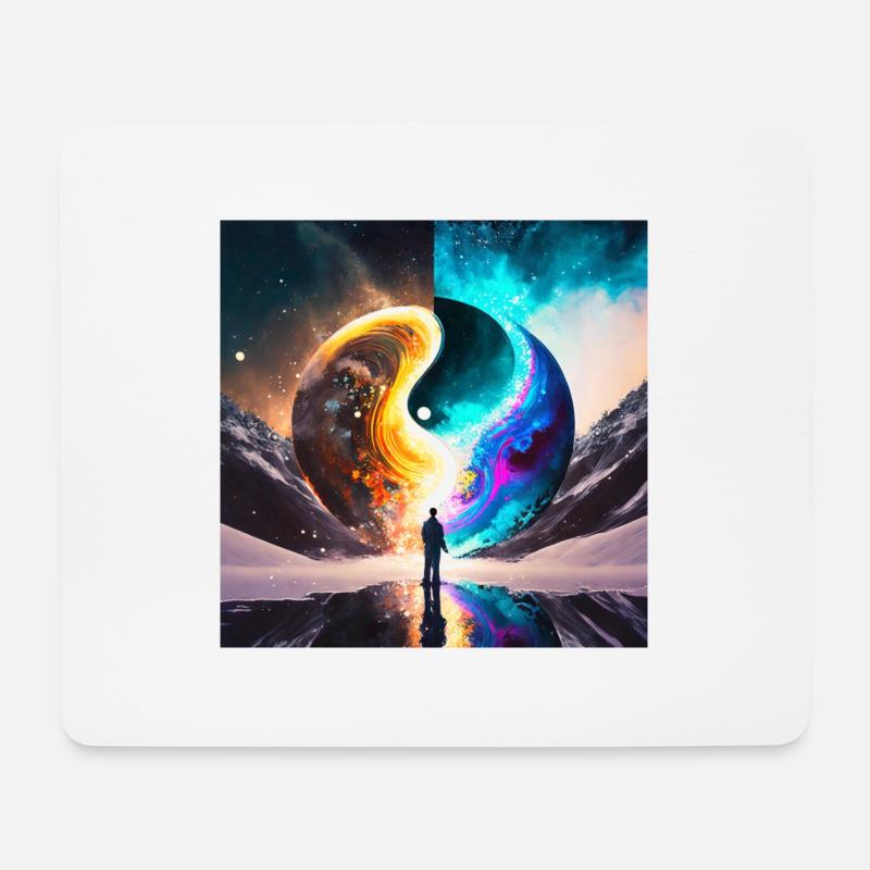 Glühwürmchen Person Ying Yang 33274 - Mousepad (Querformat) - Weiß