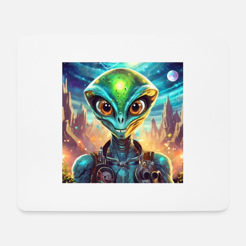 Glühwürmchen Alien Lustige Figur 28830 - Mousepad (Querformat) - Weiß