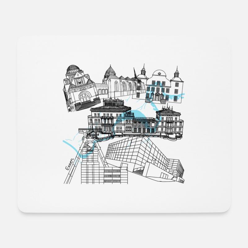 Essener Wahrzeichen - Mousepad (Querformat) - Weiß