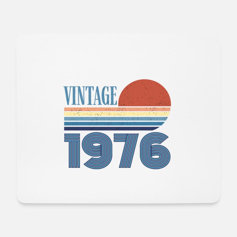vintage 1976 - Tapis de souris (format paysage) - blanc
