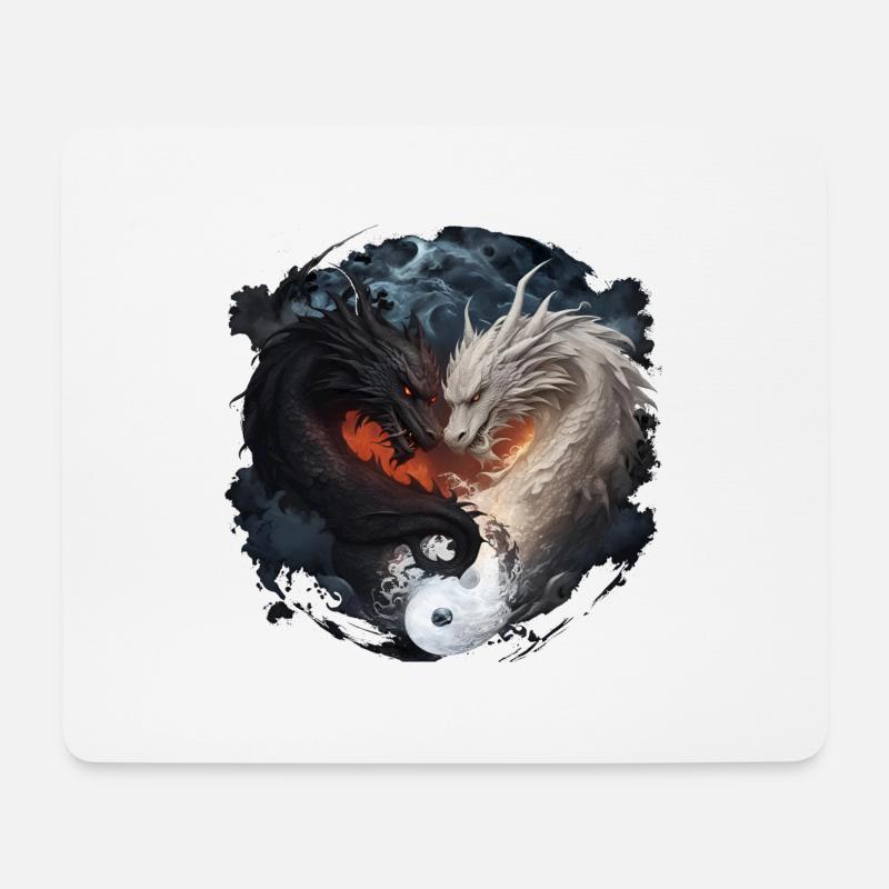 drache3 - Mousepad (Querformat) - Weiß