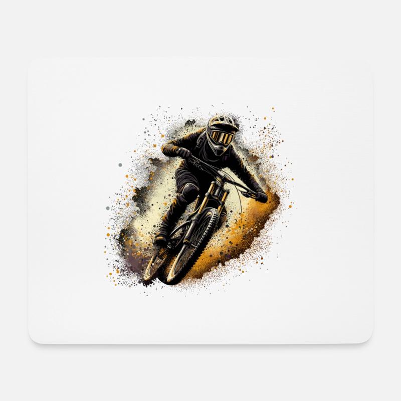 MTB Mountainbiking Mountainbiken Geschenk - Mousepad (Querformat) - Weiß